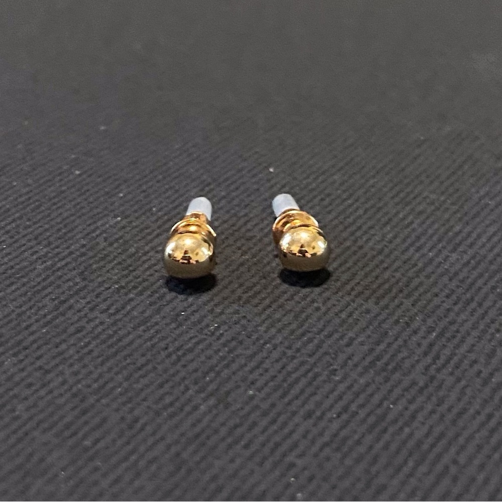 Gold Sphere Stud Earrings